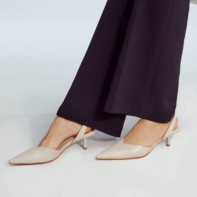 Spetsig Kattunge Klack Slingbacks - Aprikos (EUR36,EUR37,EUR38,EUR39,EUR40,EUR41)