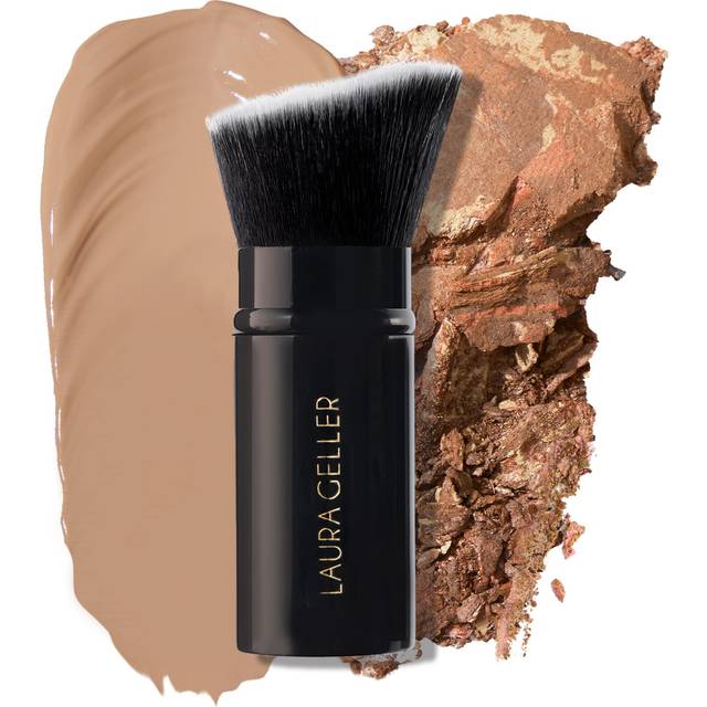 LAURA gELLER NEW YORK Retractable Black Kabuki Brush for Liquid, cream and Powder Face Makeup With Aluminum Handle