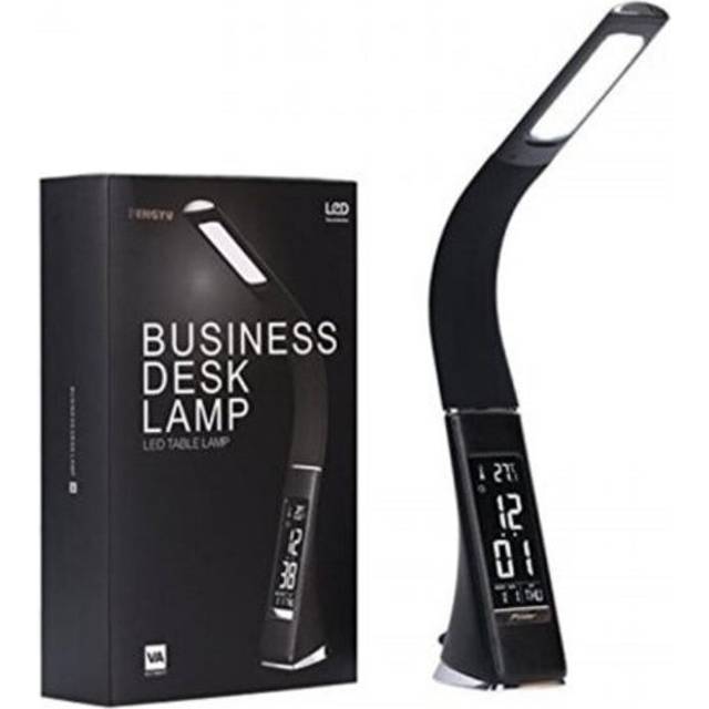 Gooseneck Led Office Desk Lamp Touch Leather Like Dimming Reading Table Light Black Lamps
