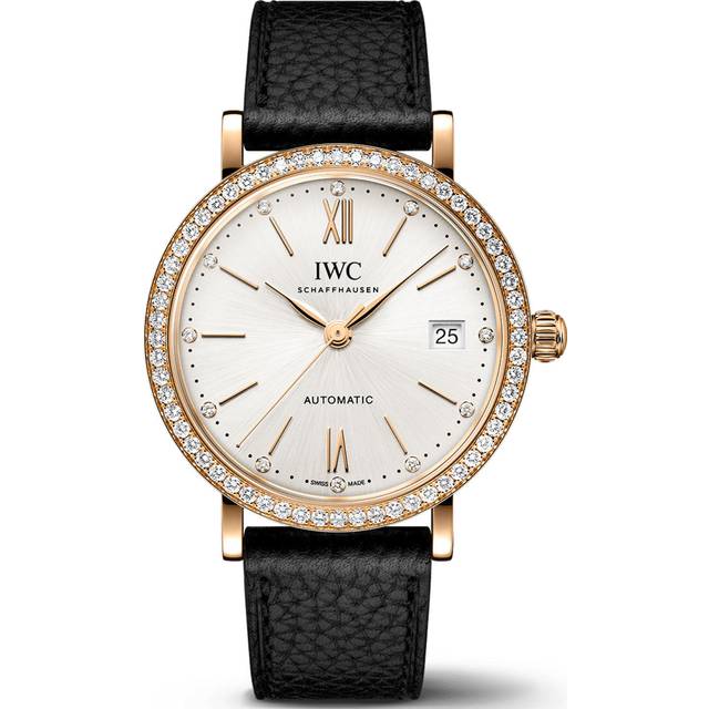 IWC White Shell 18k Rose Gold Portofino Automatic Men's Wristwatch 37 mm