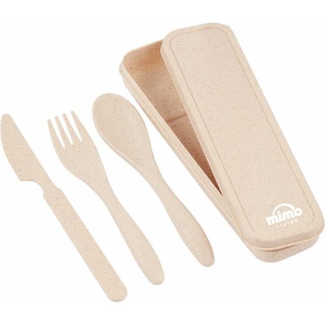 3 Pc Wheat Straw Cutlery Set, Spoon and Fork Set, Natural Serving Fork and Spoon, Unique Cutlery Set - One Size