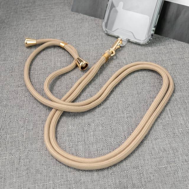 Universiell Mobiltelefon Nyckelknippa Band Med Justerbar Överkropp Avtagbar Nylon Nacke Rem Lapp Med Genomskinlig Genomskinlig För Smartphones Beig - Aprikos (En-Storlek)