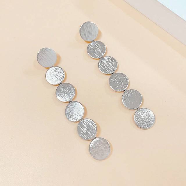 SHEIN 1pair 6pcs Metallic Circular Sequin Tassel Earrings For Women To Wear On Parties Or Festivals And A Gift For Girlfriend For Christmas, New Year Or Dat