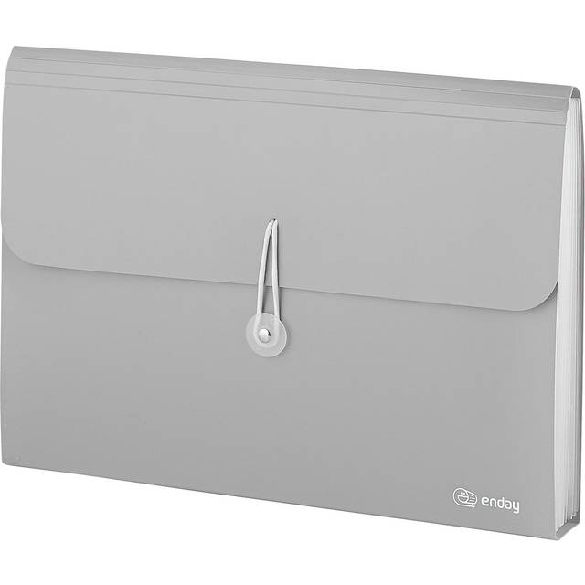 Enday No.0529 13-Pocket Letter Size Poly Expanding File, Gray - Pack of 12