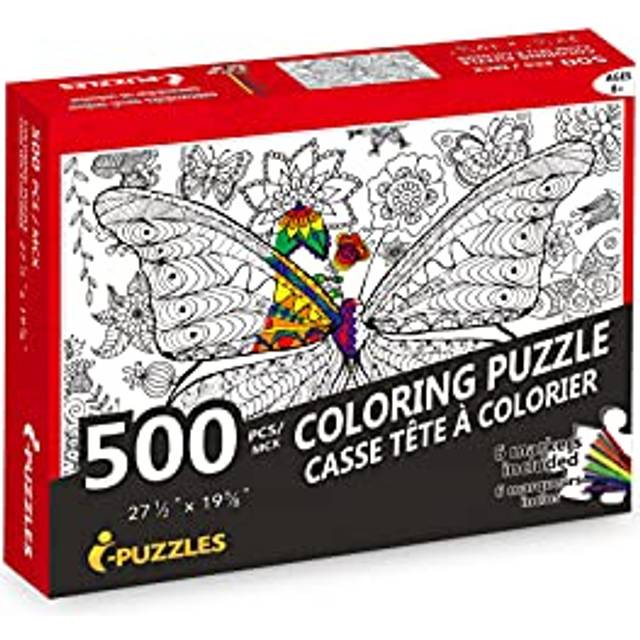 Jigsaw Puzzle | Butterfly | DIY Coloring Jigsaw Puzzle with Color Pen Set | for Kids/Adults | 500 Pieces