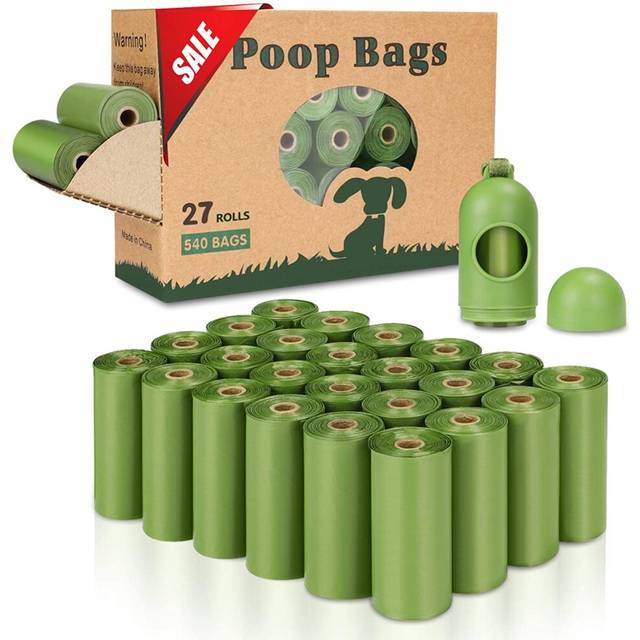 Yingdelai Dog Poo Bags - 540 Counts Biodegradable Poop Waste Bag Refill Rolls for Dogs include 1 Adjustable Dispenser | Scented