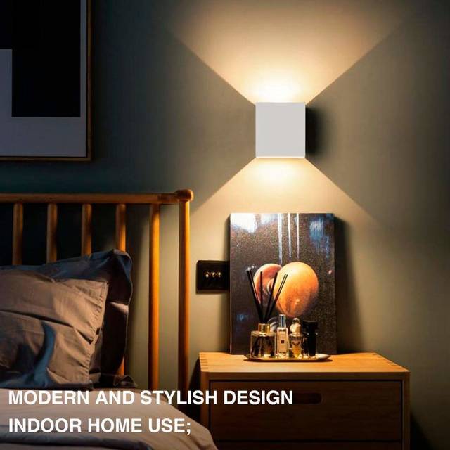 6W LED Wall Light Up Down Indoor Wall Lamp Modern Aluminum Wall Sconce Lighting Fixtures for Living Room Bedroom Kitchen Dining Room, Warm White