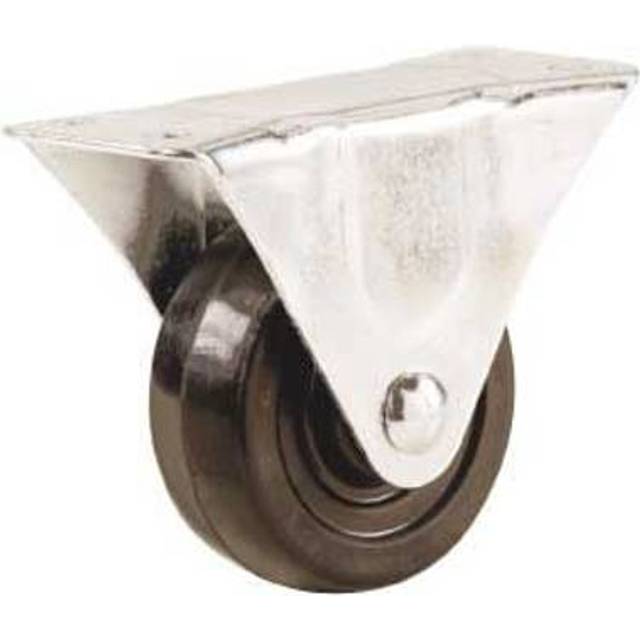 "Titan 2"""" Heavy-Duty Solid Rubber Rigid Plate Caster Wheel  125-lb. Capacity  Black"