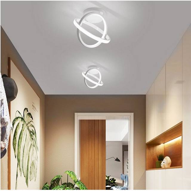 2X Modern Led Ceiling Light White Nordic Style Chandelier Circle Design Ceiling Lamp for Bedroom, Kitchen, Corridor, Restaurant, Balcony, Cold White