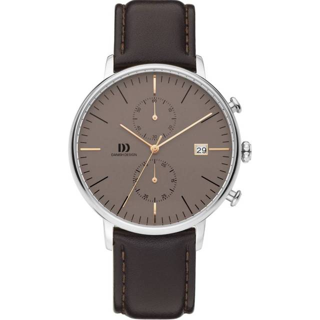 Danish Design IQ12Q1175 Chronograph Brown Leather Strap Watch - W8687