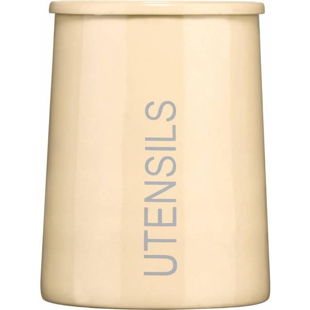 Madison Stainless Steel Utensils Holder Cream Enamel Conical Kitchen Organiser