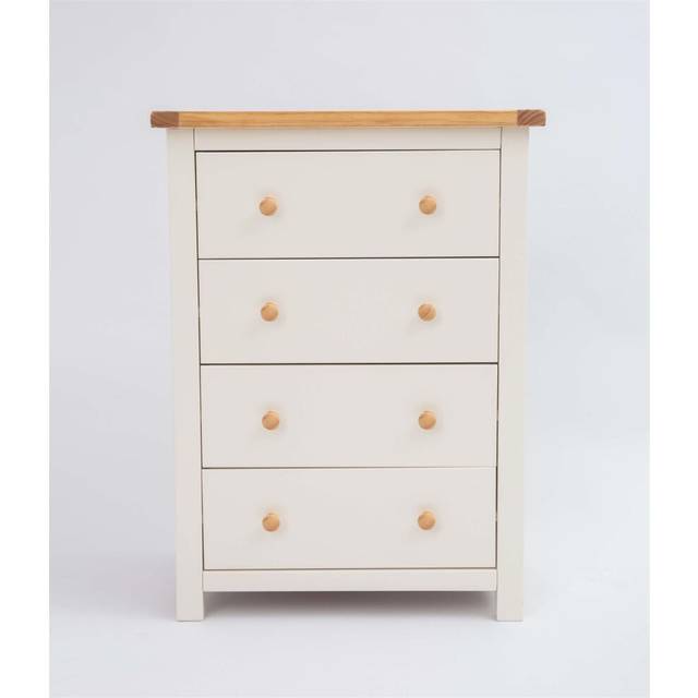 4 Drawer Chest Petite Off White Bedroom Furniture Clothing Storage Country Wood