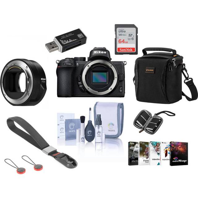 Nikon Z50 Mirrorless Camera Body with FTZ II mount adapter