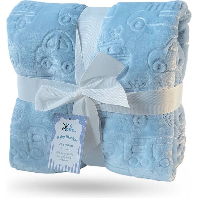 New Luxury Boy Super Soft Fleece Baby Blanket Embossed for Car Seat Cot Pram Blue