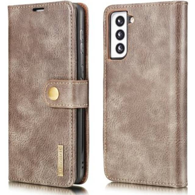 DG.MING 2-in-1 Magnet Wallet Samsung Galaxy S21 Plus Brown