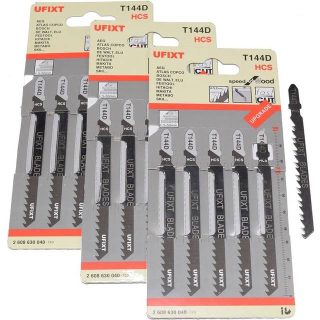 Ufixt - Jigsaw Blades T144D For High Speed Wood Cutting hcs 15 Pack Fits Festool