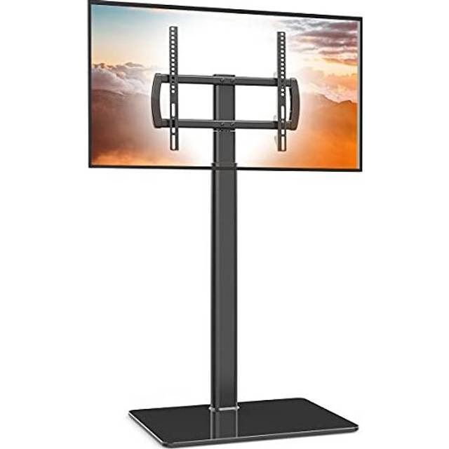Floor Universal TV Stand with Mount 80 Degree Swivel Height Adjustable and Tilt Function for 27 to 55 inch LCD, LED OLED TVs,HT1002B