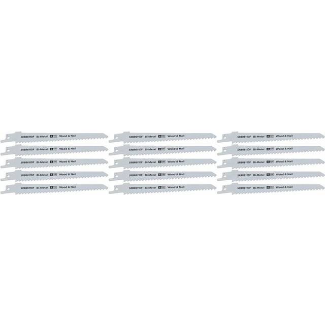 Ufixt - Reciprocating Saw Blade Wood and Nail 6tpi 150mm Length Bi Metal Pack of 15