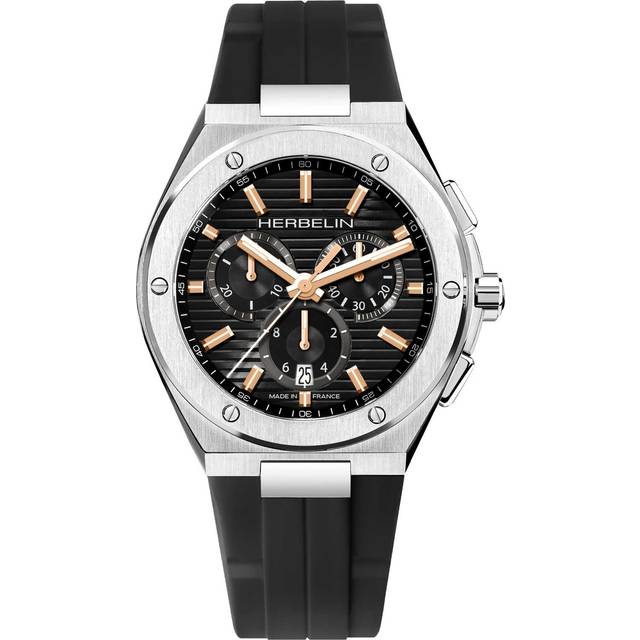 Herbelin 37645A14TR Cap Camarat Chronograph Black Silicone Strap Watch - W03131