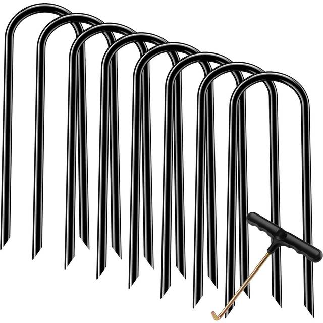 Trampolines Wind Stakes Heavy Duty U Type Sharp Ends Safety Ground Anchor Galvanized Steel for Soccer Goals, Camping Tents and Huge Garden Decoration