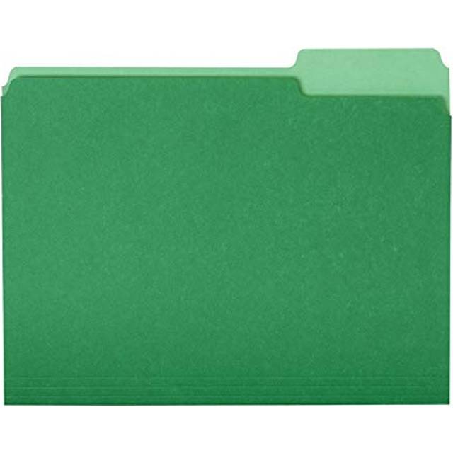 Amazon Basics File Folders  Letter Size  1/3 Cut Tab  Bright Green  36-Pack