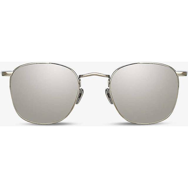 Linda Farrow Womens White Gold/ Platinum Simon Square-frame 22ct Gold-plated Titanium Sunglasses 48mm - WHITE GOLD/ PLATINUM