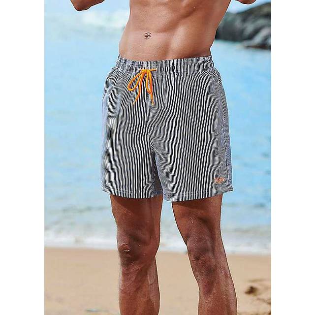 Buffalo Striped Swimming Shorts - Black Stripe