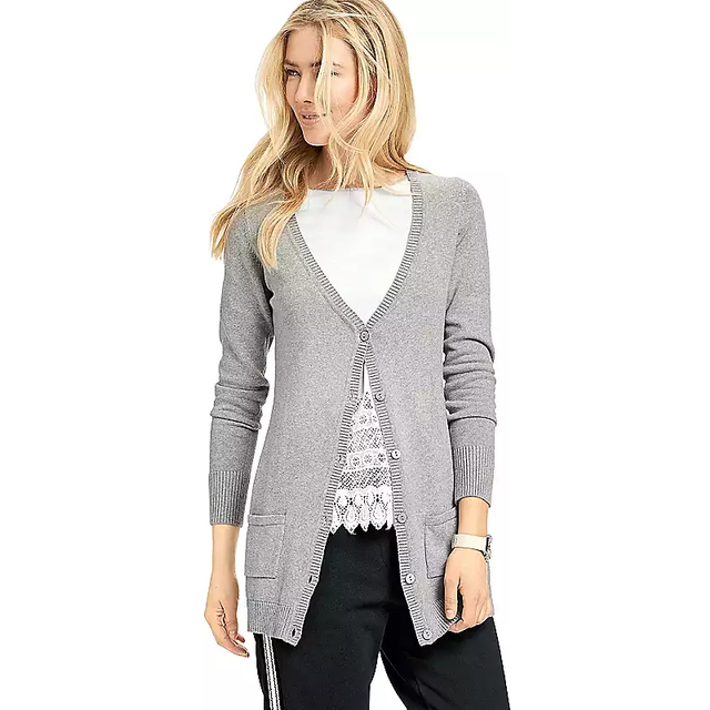 Heine Fine-Knit Cardigan - Grey Marl