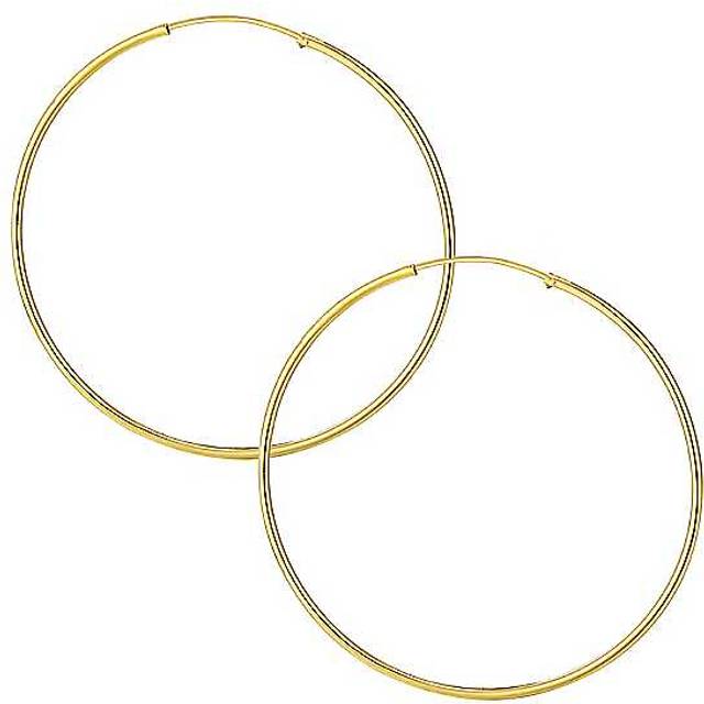 18ct Gold Plated Sterling Silver 40mm Tube Hoop Earrings