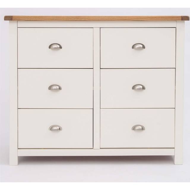 Off White 3+3 Chest of Drawers Bedroom Furniture Clothing Storage Wooden