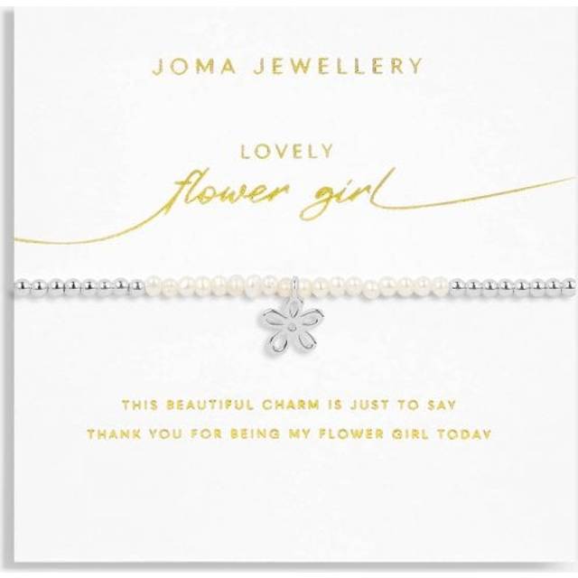 Joma Pearl Flower Girl Bracelet - Silver - Adjustable