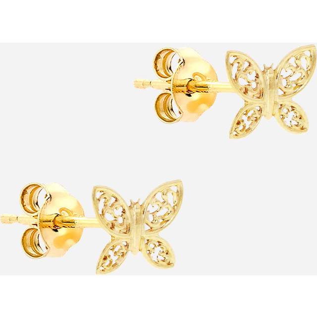 Örhängen för barn 9k guld - fjäril 7x6 mm