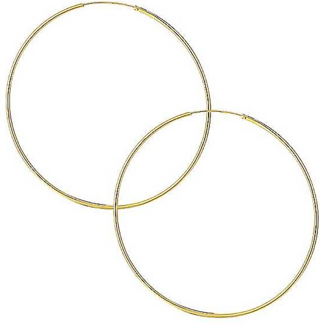 18ct Gold Plated Sterling Silver 50mm Tube Hoop Earrings