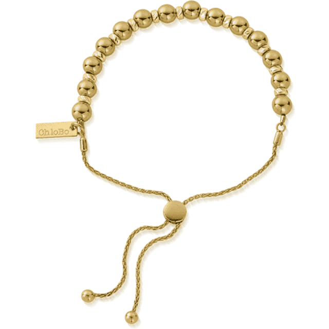 Gold Sparkle Ball Adjuster Bracelet GBSBA