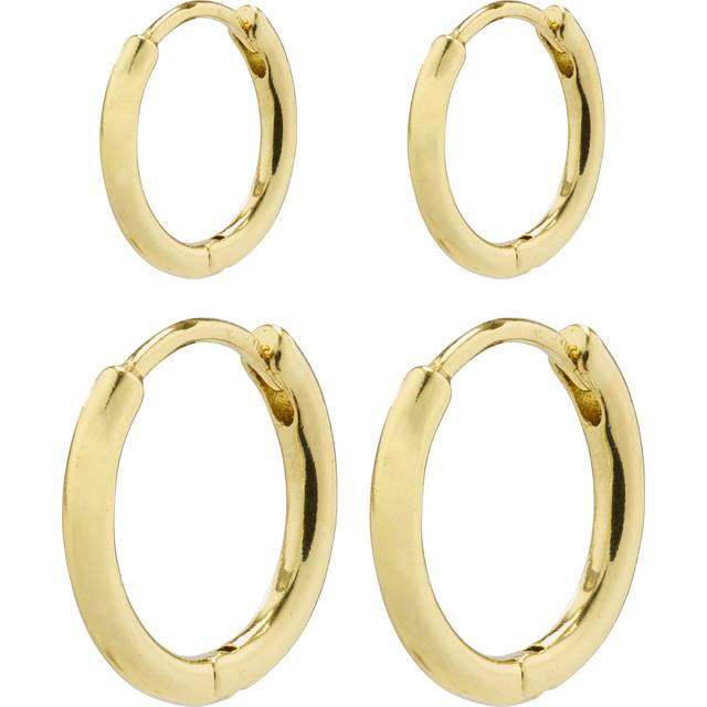 PILGRIM Ariella Recycled Hoop Earrings 2-In-1 Set |Guld |One Size