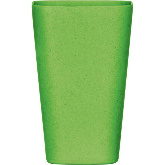 Premier Housewares - Tumbler Glasses Green Bamboo Fibre Drinking Tumblers Glass Glass Tumbler For Daily Use w8 x d8 x h13cm