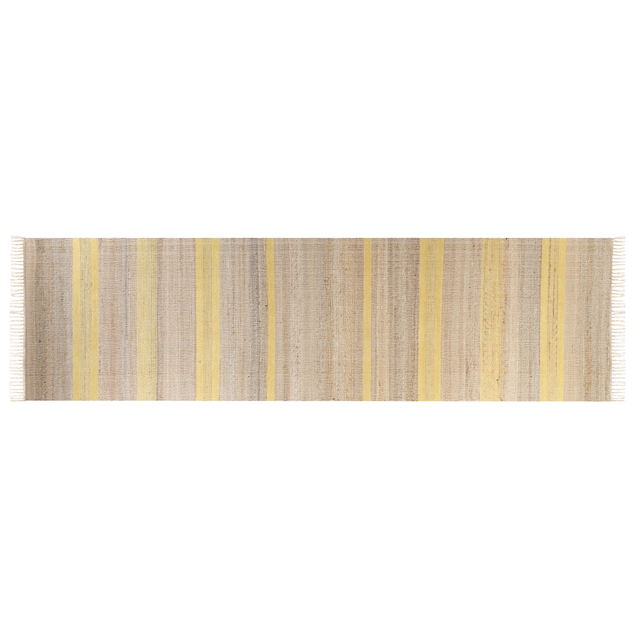 Jute Runner Rug 80 x 300 cm Beige and Yellow TALPUR