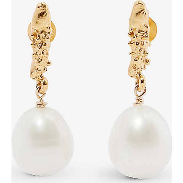Alighieri Womens Gold the Lustre of Moon 24ct Gold-plated Bronze Earrings 1 Size - GOLD
