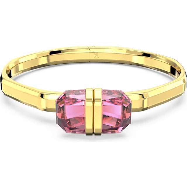 Lucent bangle, Magnetic closure, Pink, Gold-tone plated