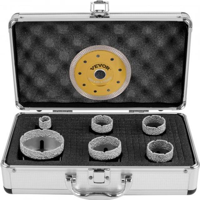 Diamond Drill Bits Hole Saw Set 4/5'-2-3/5' 6pcs Tile Ceramic Porcelain - Vevor
