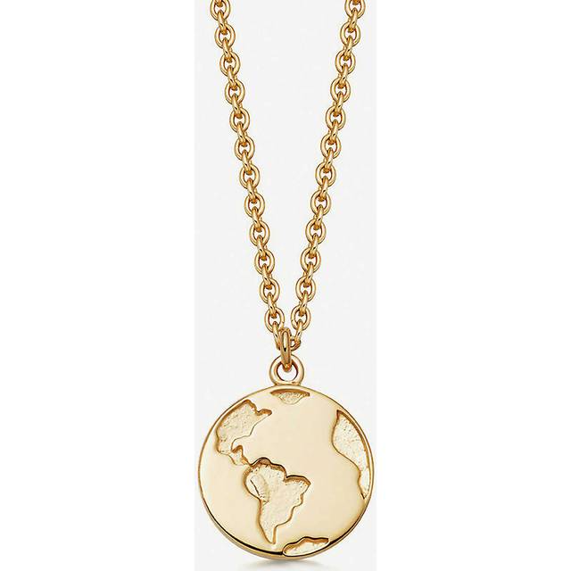 Astley Clarke Womens Yellow Gold 18ct Gold-plated Earth Pendant Necklace 1size - YELLOW GOLD