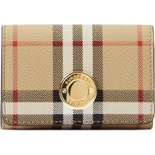 Burberry - logo-plaque wallet - women - Polyurethane/Acrylic/Cotton/Polyamide/Polyester/Leather - One Size - Neutrals