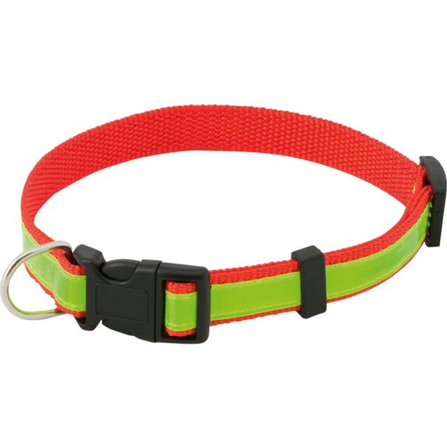 (Red) Reflective High Vis Dog Collar Adjustable Pet Cat Safety Collars