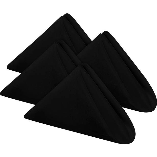 Utopia Home [24 Pack  Black] Cloth Napkins 18x18 Inches  100% Polyester Dinner Napkins with Hemmed Edges  Washable Napkins Ideal for Parties  Weddings
