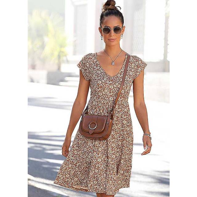 Buffalo Floral Print Jersey Dress - Brown Print