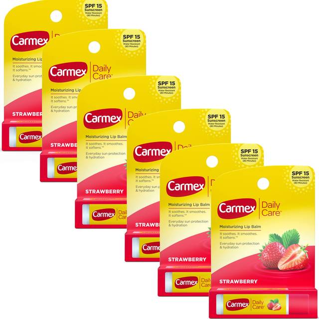 Carmex Click-Stick Moisturizing Lip Balm SPF 15 Strawberry 0.15 oz (Pack of 2)