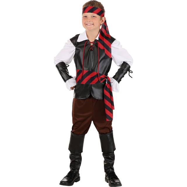 Kid's Budget Pirate Costume - Black&#47;Yellow&#47;White (L)