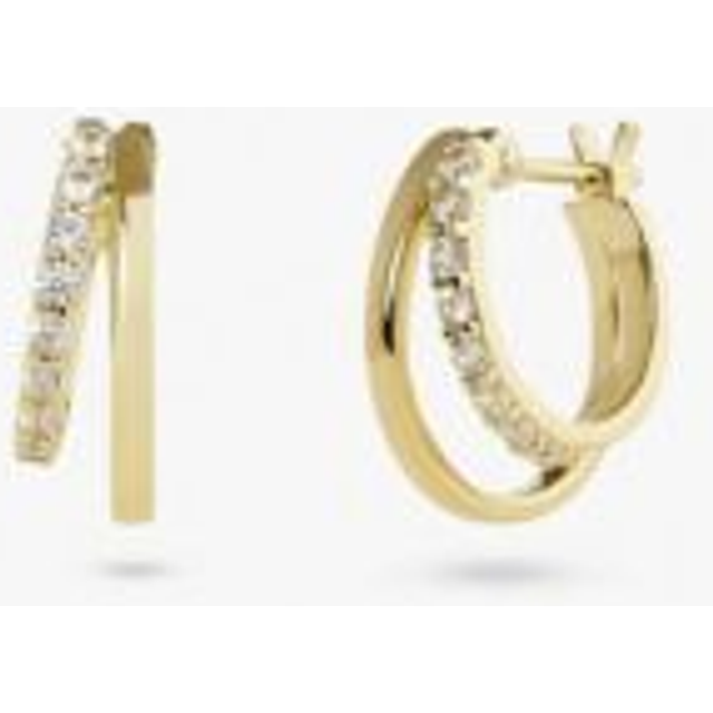 Ana Luisa Toda Double Hoop Earrings  Gold & Silver - 14K Gold Plated & Silver Rhodium Plated Double Hoop Huggie Earrings - Hypoallergenic  Water-Resis