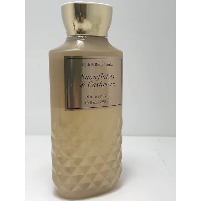 Bath and Body Works Snowflakes  Cashmere Shower Gel Body Wash with Aloe and Vitamin E 10 Ounce Full Size Diamond Plate Bottle