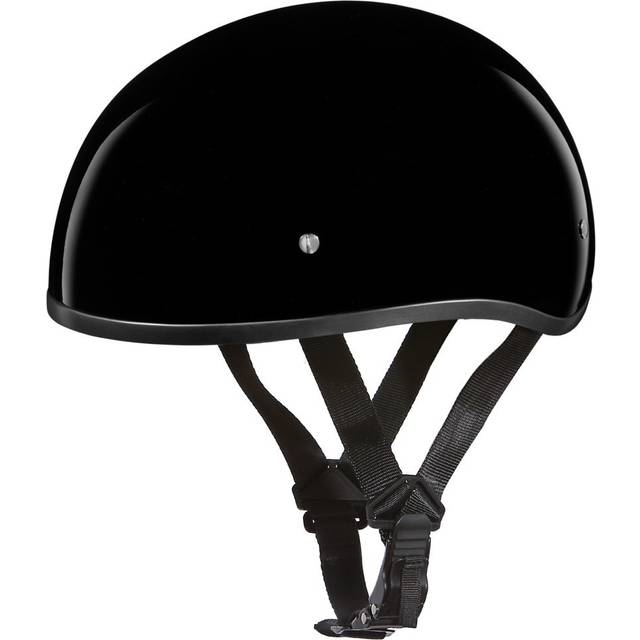 Daytona HELMETS Motorcycle Half Helmet Skull Cap- Hi-Gloss Black 100% DOT Approved